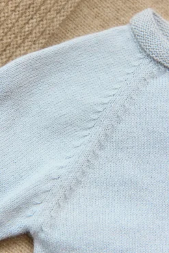 Pull Bleu broderie hérisson