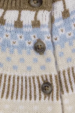 Pull Beige chiné motif jacquard