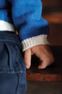 Pull Bleu électrique motif jacquard