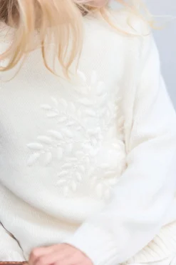 Pull Ecru illustration flocon