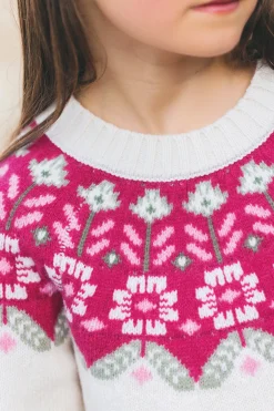 Pull Ecru motif jacquard