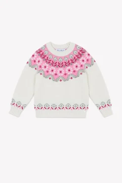 Pull Ecru motif jacquard