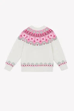 Pull Ecru motif jacquard