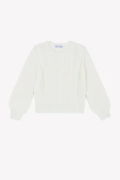 Pull Ecru maille torsadée
