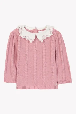 Pull Eglantine col broderie anglaise