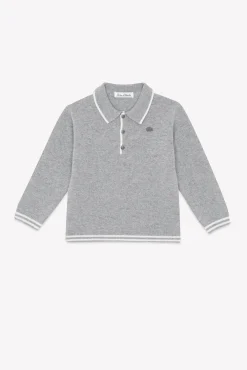 Pull Gris chiné col pointu