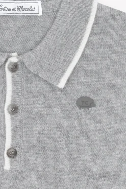 Pull Gris chiné col pointu