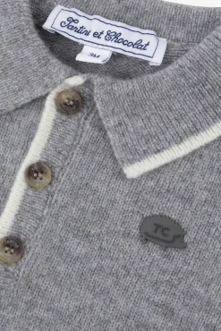 Pull Gris chiné col pointu