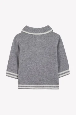 Pull Gris chiné col pointu