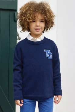 Pull Marine en laine signature TC