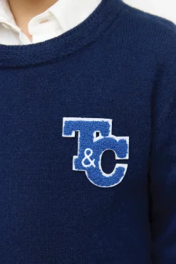 Pull Marine en laine signature TC