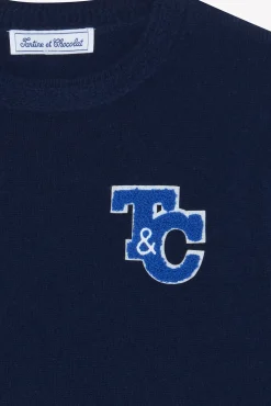 Pull Marine en laine signature TC