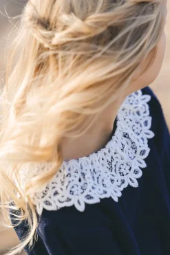 Pull Marine col volanté