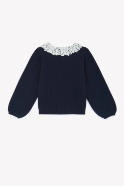 Pull Marine col volanté