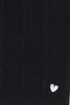 Pull Noir col volanté