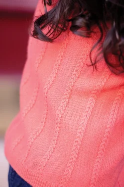 Pull Praline col broderie anglaise