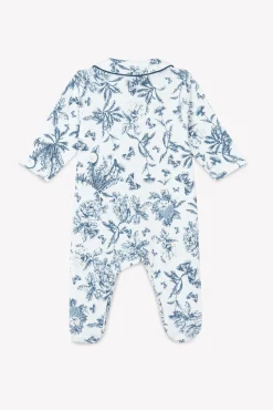 Pyjama Imprimé inspiration toile de jouy bleu