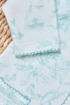 Pyjama Vert d'eau inspiration Toile de Jouy