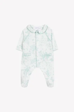 Pyjama Vert d'eau inspiration Toile de Jouy