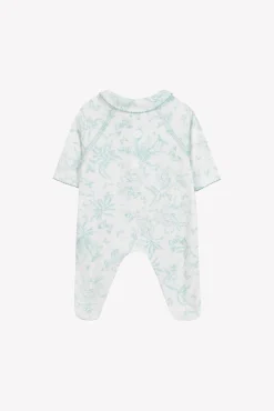 Pyjama Vert d'eau inspiration Toile de Jouy
