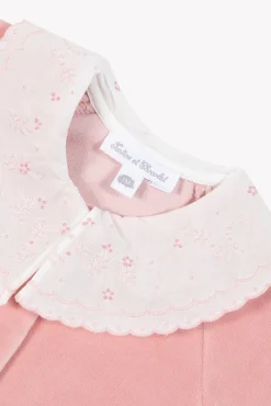 Pyjama Pêche velours broderies