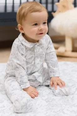 Pyjama Imprimé inspiration toile de jouy gris