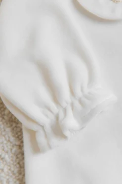 Pyjama Ecru velours nœuds