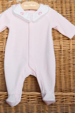 Pyjama Rose pâle à rayures