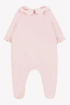 Pyjama Rose pâle velours nœuds