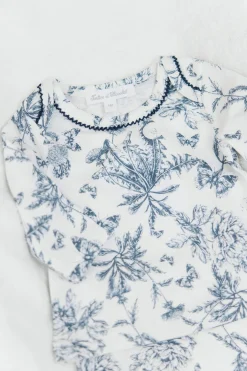 Pyjama deux pièces Imprimé inspiration toile de jouy bleu