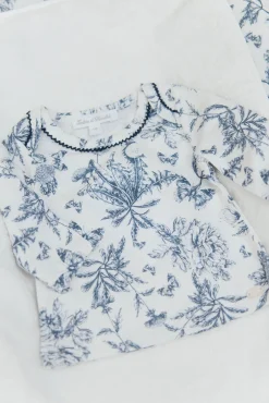 Pyjama deux pièces Imprimé inspiration toile de jouy bleu