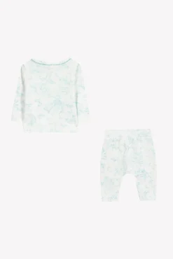 Pyjama deux pièces Vert d'eau inspiration Toile de Jouy