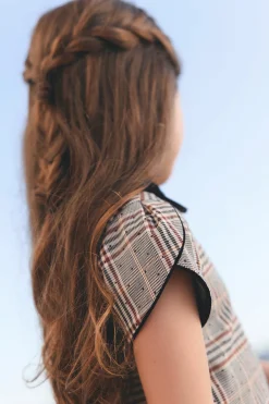 Robe Chataigne à carreaux