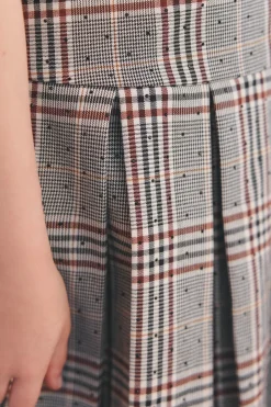 Robe Chataigne à carreaux