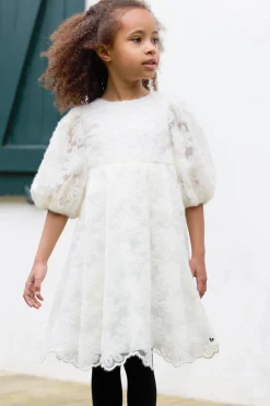 Robe Ecru tulle fleuri