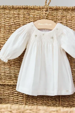 Robe Ecru col smock