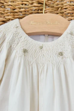 Robe Ecru col smock