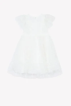 Robe Ecru en voile brodé