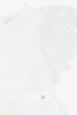 Robe Ecru en voile brodé