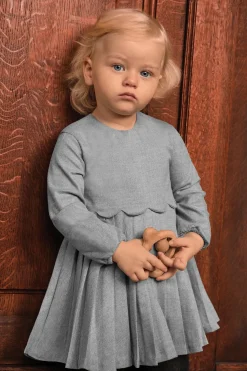 Robe Gris chiné plis religieux