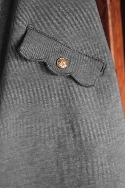 Robe Gris chiné col volanté