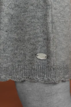 Robe Gris chiné broderies
