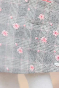 Robe Gris chiné fleurs