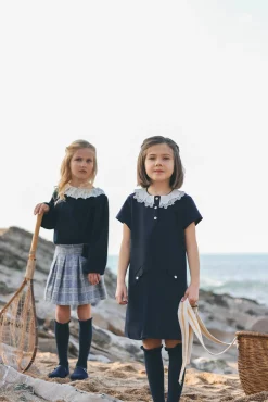 Robe Marine col volanté