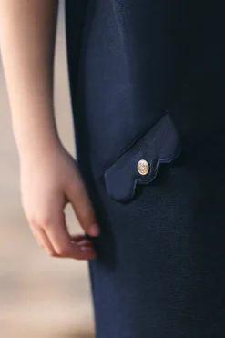 Robe Marine col volanté