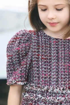 Robe Magenta en tweed