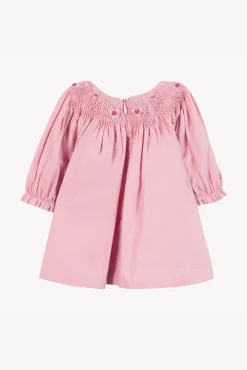 Robe Rose pâle col smock