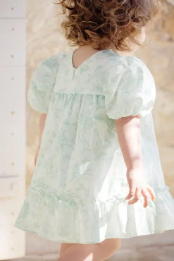 Robe Vert d'eau inspiration Toile de Jouy