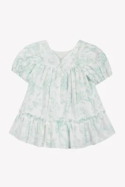 Robe Vert d'eau inspiration Toile de Jouy