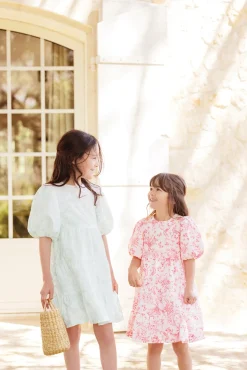 Robe Vert d'eau inspiration Toile de Jouy